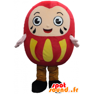 Mascot Dalby, o homem vermelho, redondo e sorrindo - MASFR26270 - Yuru-Chara Mascotes japoneses
