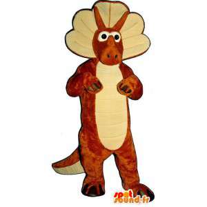 Mascotte dinosauro arancione, divertente e realistico - MASFR006910 - Dinosauro mascotte