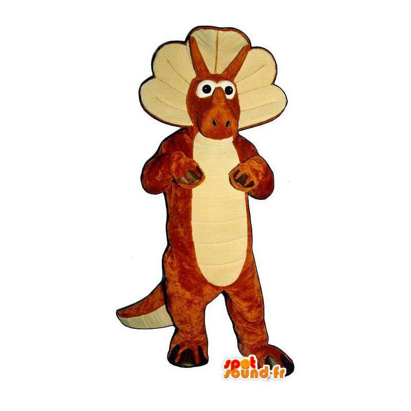 Mascotte de dinosaure orange, amusant et réaliste - MASFR006910 - Mascottes Dinosaure