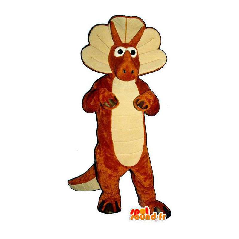 Mascotte dinosauro arancione, divertente e realistico - MASFR006910 - Dinosauro mascotte