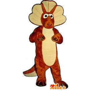 Mascotte dinosauro arancione, divertente e realistico - MASFR006910 - Dinosauro mascotte