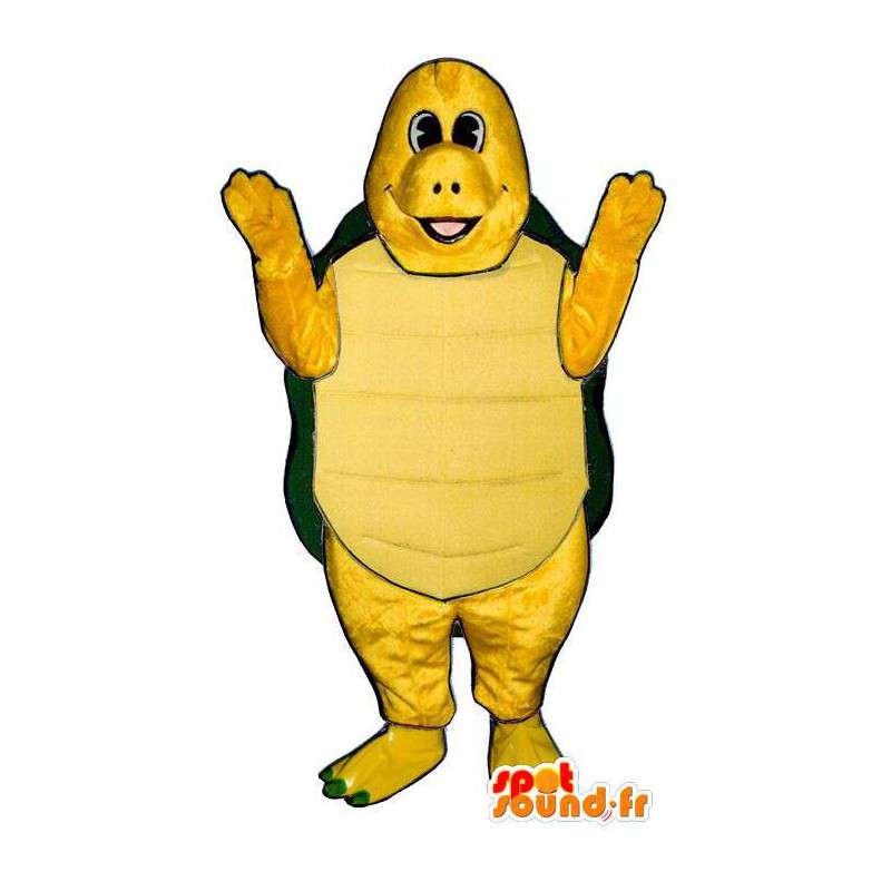 Mascotte gele en groene schildpad. Turtle Costume - Mascottes van de schildpad - MASFR006911 - SpotSound.fr