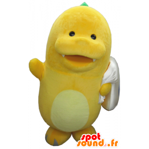 Yellow monster mascot Gomira, funny and hairy - MASFR26283 - Yuru-Chara Japanese mascots