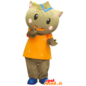 Mascot Kamagaya, teddy brun, hårete monster - MASFR26287 - Yuru-Chara japanske Mascots