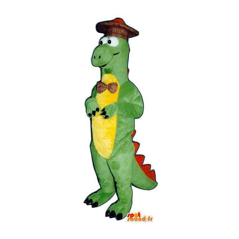 Mascot escocês dinossauros verde e amarelo - MASFR006912 - Mascot Dinosaur