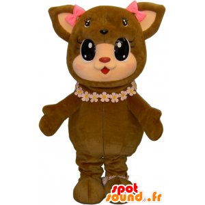 Mascot brunbjørn med øynene 4 på hodet - MASFR26294 - Yuru-Chara japanske Mascots