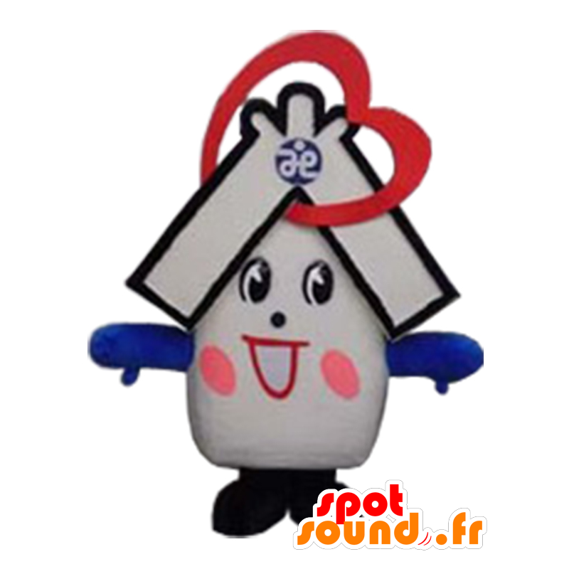 Maskottchen-Hari-cho, weißes haus, blau und rot - MASFR26301 - Yuru-Chara japanischen Maskottchen