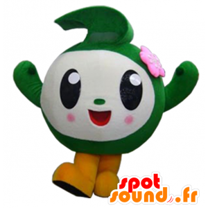 Mascotte de grosse boule verte et blanche, nommée Futtsun - MASFR26302 - Mascottes Yuru-Chara Japonaises
