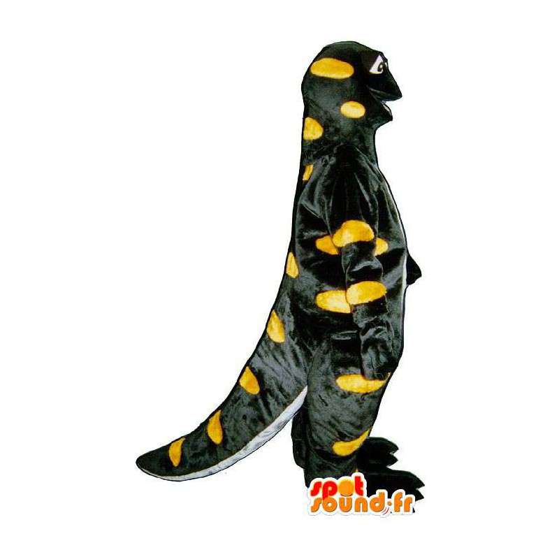 Mascot salamandra negro y amarillo. Traje Salamander - MASFR006913 - Serpiente mascota