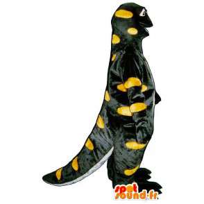 Mascotte de salamandre noire et jaune. Costume de salamandre - MASFR006913 - Mascottes Serpent