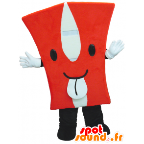 Mascotte en forme de H majuscule rouge - MASFR26308 - Mascottes Yuru-Chara Japonaises