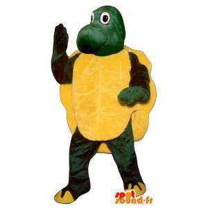 Mascot gelben und grünen Schildkröte. Kostüm Schildkröte - MASFR006914 - Maskottchen-Schildkröte