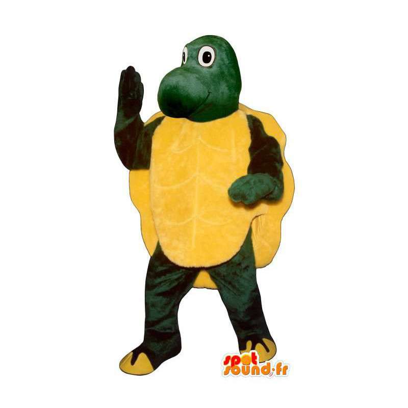 Mascotte gele en groene schildpad. Turtle Costume - Mascottes van de schildpad - MASFR006914 - SpotSound.fr