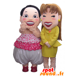Mascottes de Ikuyo et Kuruyo, 2 jolies filles asiatiques - MASFR26313 - Mascottes Yuru-Chara Japonaises
