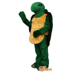 Grøn og gul skildpaddemaskot - Kostume, der kan tilpasses -