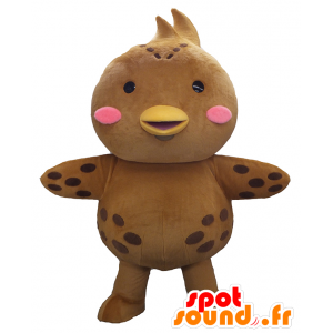 Kun mascote bom, codornizes, de ave marrom e rosa - MASFR26327 - Yuru-Chara Mascotes japoneses