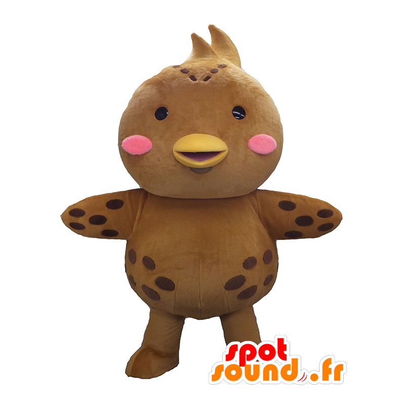 KUN maskot bra, vaktel, brunt og rosa fugl - MASFR26327 - Yuru-Chara japanske Mascots