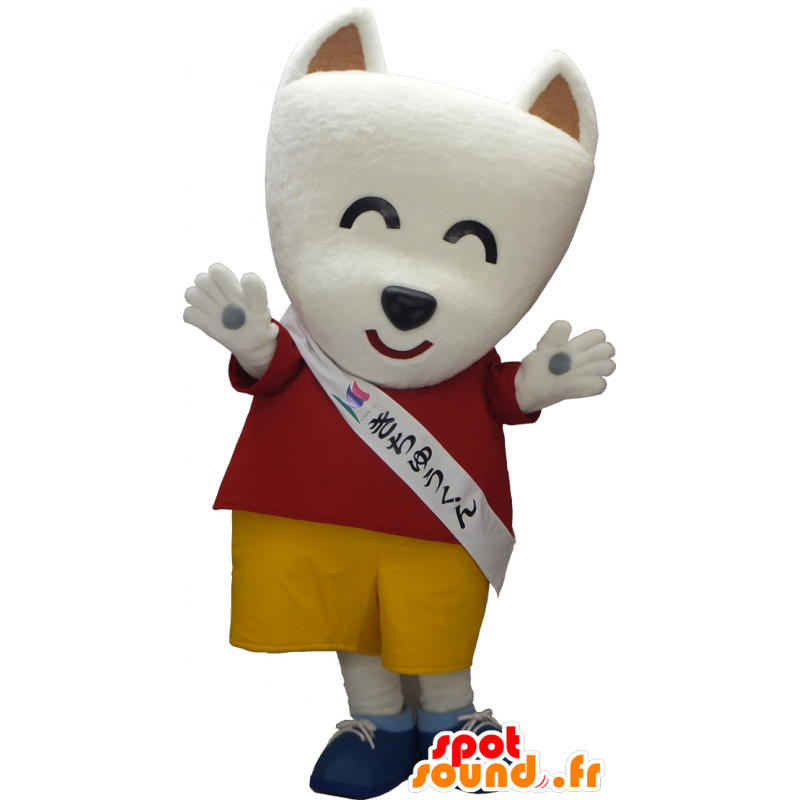 Mascot Kichu kun, com shorts amarelos e uma T-shirt vermelho - MASFR26331 - Yuru-Chara Mascotes japoneses