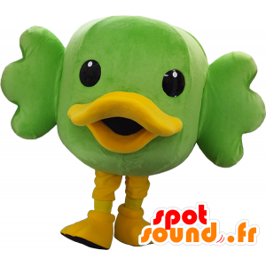 KIUI maskot, stor grøn fugl, sød og farverig - Spotsound maskot