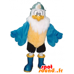 UKAN mascotte Kun, uccello blu e bianco con le ali larghe - MASFR26338 - Yuru-Chara mascotte giapponese