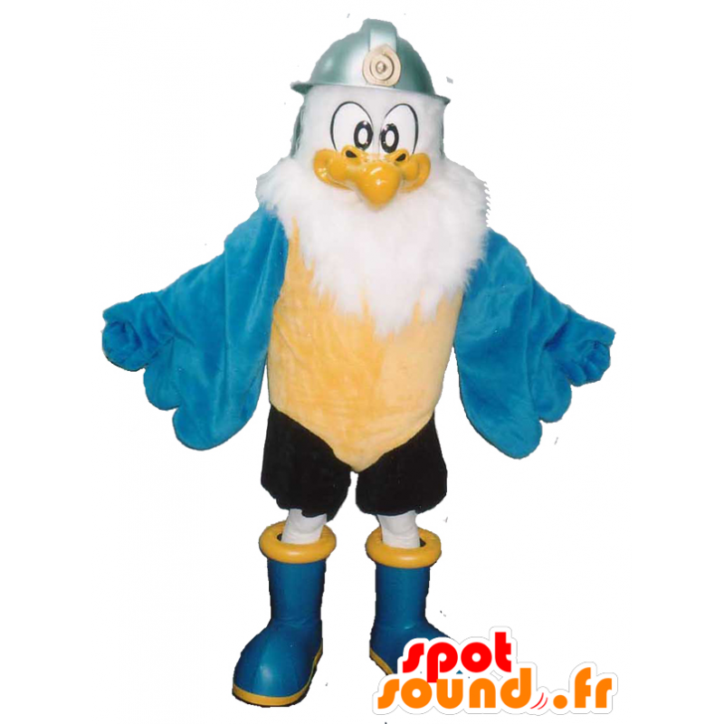 Ukan Kun-Maskottchen, blauer und weißer Vogel mit breiten Flügeln - MASFR26338 - Yuru-Chara japanischen Maskottchen