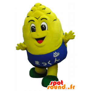 Mascot Makkun, espiga de milho, gigante, amarelo, azul e verde - MASFR26344 - Yuru-Chara Mascotes japoneses