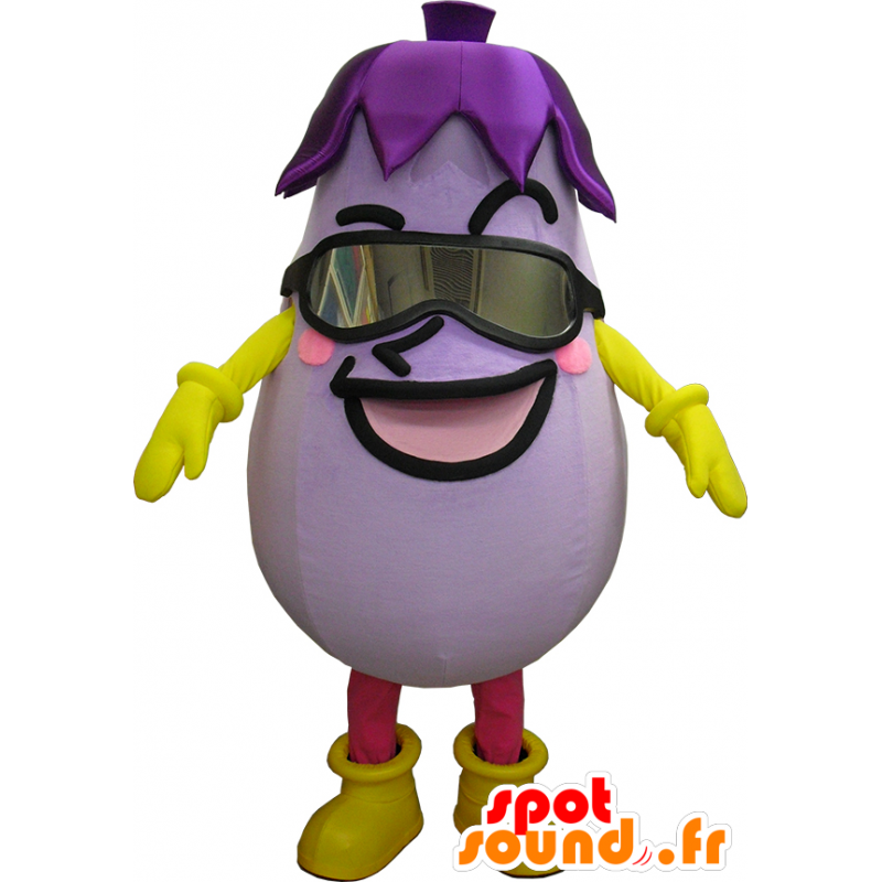 Mascotte de Nasumabitchi, aubergine violette avec des lunettes - MASFR26353 - Mascottes Yuru-Chara Japonaises