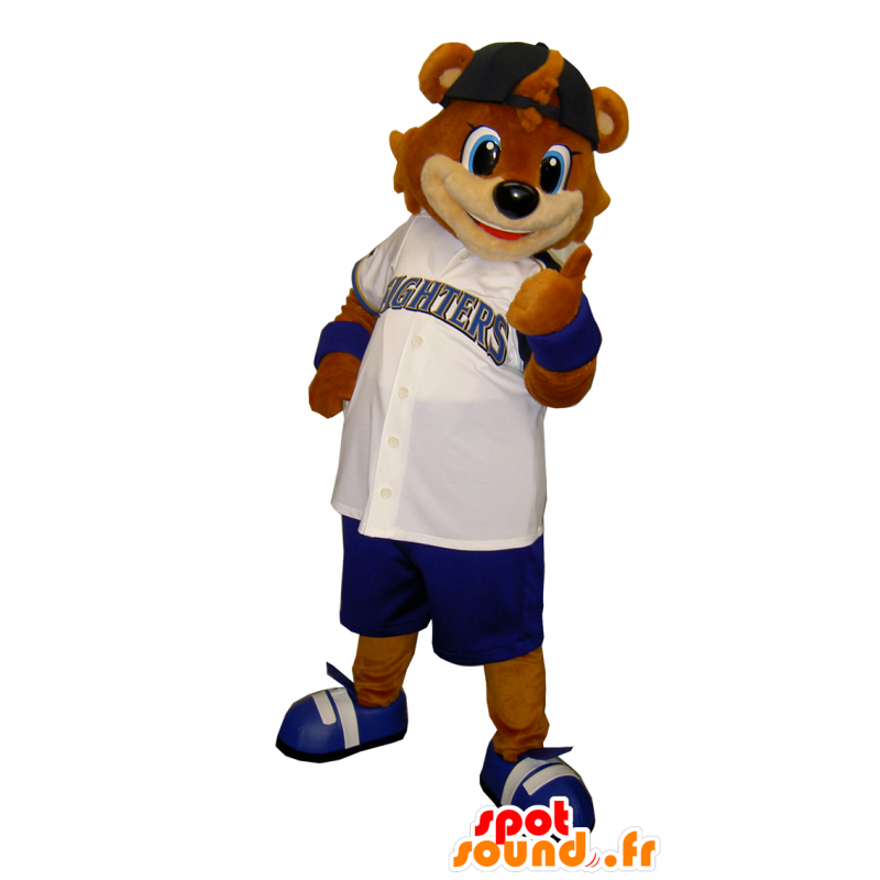 Mascotte de félin très rigolo, en tenue de baseball - MASFR26354 - Mascottes Yuru-Chara Japonaises