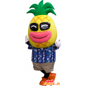 Mr. Paipuru maskotti, jättiläinen ananasta, keltainen, pinkki ja vihreä - MASFR26361 - Mascottes Yuru-Chara Japonaises