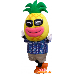 Mascotte de M. Paipuru, d'ananas géant, jaune, rose et vert - MASFR26361 - Mascottes Yuru-Chara Japonaises