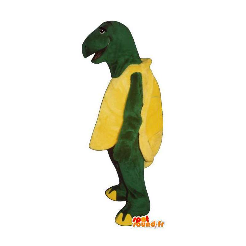 Gul og grøn skildpadde maskot, kæmpe - Spotsound maskot kostume