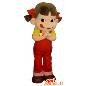 Mascot Peko, gekleurd meisje, Glimlachend pop - MASFR26363 - Yuru-Chara Japanse Mascottes