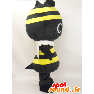 Mascotte de Pachi Kimi, d'abeille jaune, noire, avec une baguette - MASFR26370 - Mascottes Yuru-Chara Japonaises