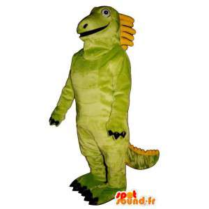 Mascotte de dinosaure vert et jaune, géant. Costume de dragon - MASFR006921 - Mascotte de dragon