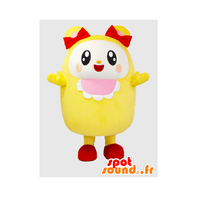 Mascotte Akita, yellow and white teddy bears, very jovial - MASFR26376 - Yuru-Chara Japanese mascots