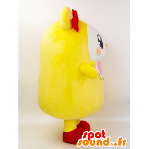 Mascotte Akita, gelben und weißen Teddybären, sehr gemütlich - MASFR26376 - Yuru-Chara japanischen Maskottchen