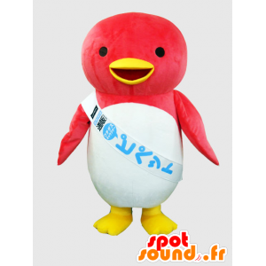 Mascotte de Pipette, de pingouin, de manchot rouge et blanc - MASFR26378 - Mascottes Yuru-Chara Japonaises
