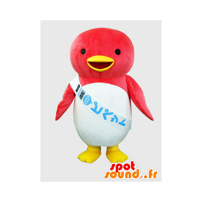 Pipetta mascotte, pinguino, rosso e bianco pinguino - MASFR26378 - Yuru-Chara mascotte giapponese