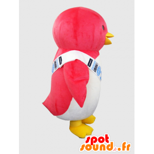 Mascotpipette, pingvin, rød og hvid pingvin - Spotsound maskot