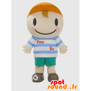 Maskot Pinobo malý chlapec oblečený v námořnickém obleku - MASFR26379 - Yuru-Chara japonské Maskoti