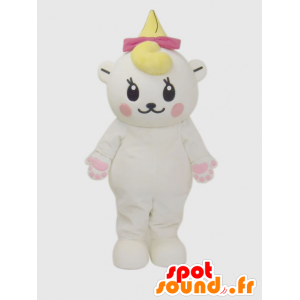 Pudding-chan maskotka, różowy i biały kot Akita - MASFR26380 - Yuru-Chara japońskie Maskotki
