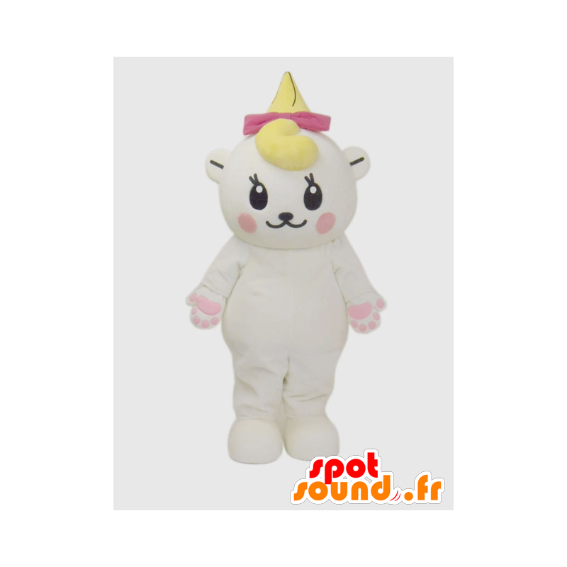 Pudding-chan maskotka, różowy i biały kot Akita - MASFR26380 - Yuru-Chara japońskie Maskotki