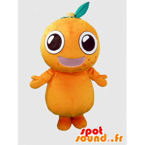 Mascotte de Pon-chan, orange, clémentine, avec une grosse tête - MASFR26383 - Mascottes Yuru-Chara Japonaises