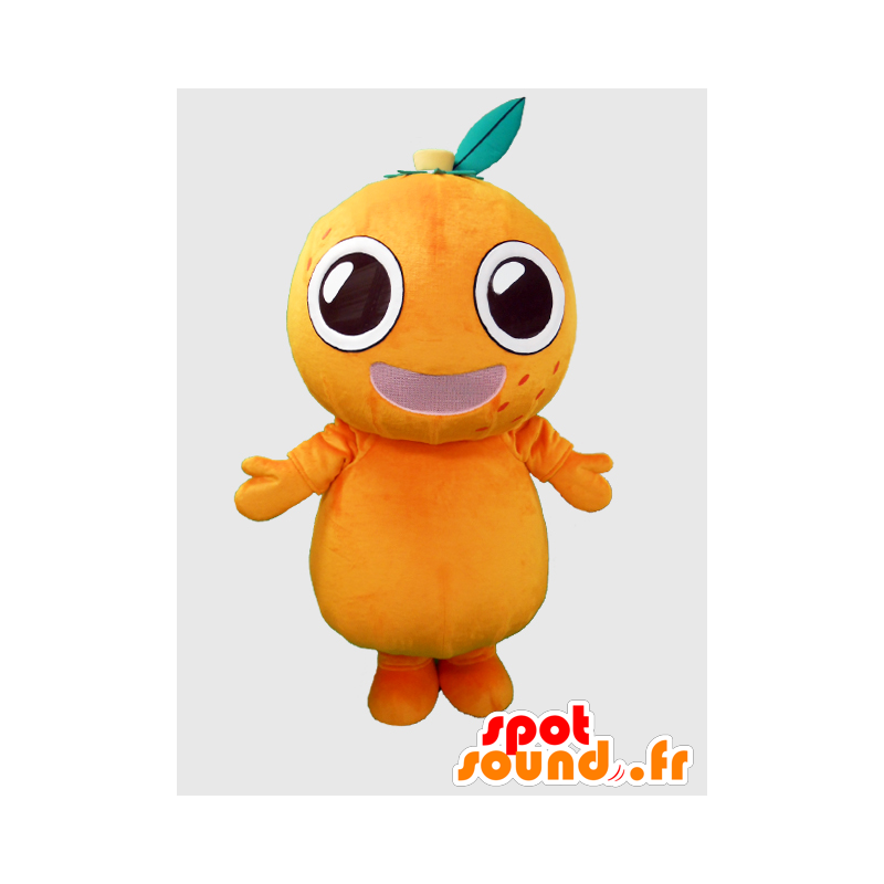 Pon-chan maskot, orange, clementine, med et stort hoved -