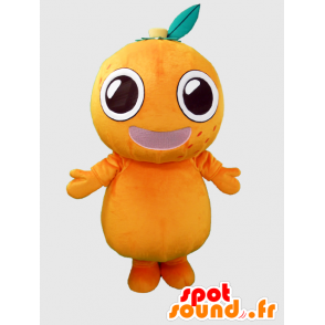 Pon-chan maskot, pomeranč, mandarinka, s velkou hlavou - MASFR26383 - Yuru-Chara japonské Maskoti