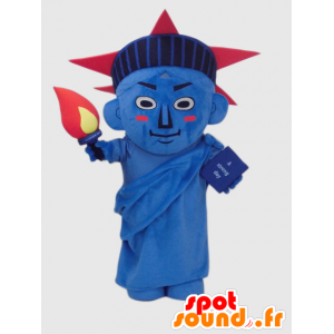 Statua di Bob mascotte Miracolo, blu e rosso - MASFR26384 - Yuru-Chara mascotte giapponese