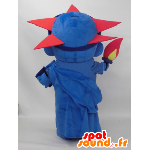 Mascotte de statue Miracle Bob, bleue et rouge - MASFR26384 - Mascottes Yuru-Chara Japonaises