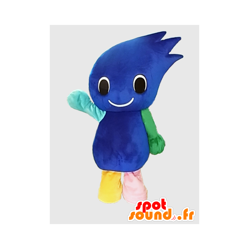 Ricky mascot, blue and green flame-shaped man - MASFR26385 - Yuru-Chara Japanese mascots