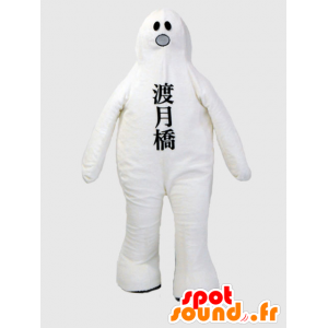 Mascotte de fantôme blanc, de monstre blanc avec une sacoche - MASFR26387 - Mascottes Yuru-Chara Japonaises