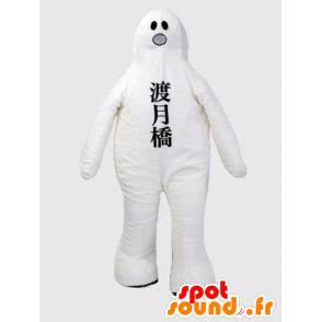 Weißer Geist-Maskottchen, weiß Monster mit einer Tasche - MASFR26387 - Yuru-Chara japanischen Maskottchen